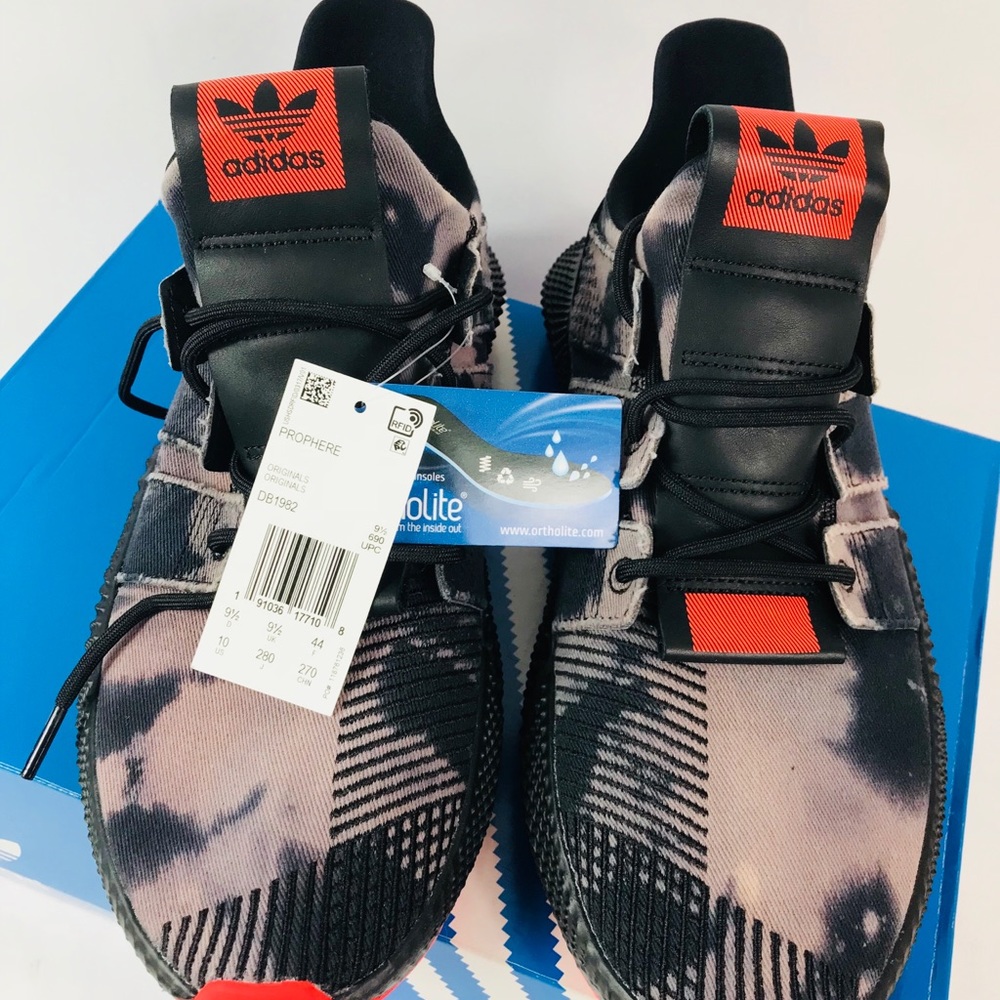 Mens Adidas Prophere Black Solar Red size 10 - Picture 2 of 8